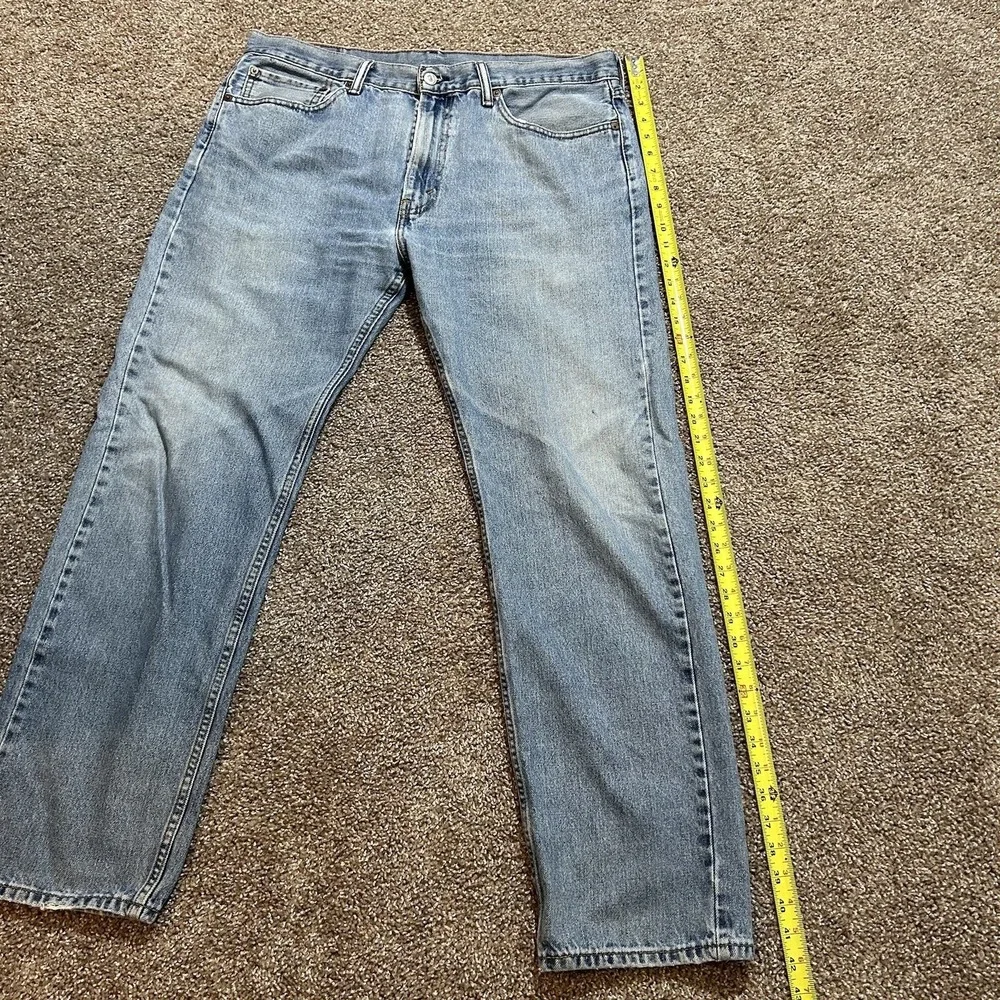 Levi's 505 Jeans Men's 36Wx31L Light Blue Wash Regular Fit Straight Leg‎ Denim